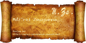 Mérei Zsuzsanna névjegykártya