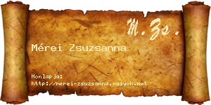 Mérei Zsuzsanna névjegykártya